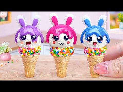 Rainbow Chocolate Ice Cream 😘Best Miniature Ice Cream Decorating Recipe😘Mini Cakes Making