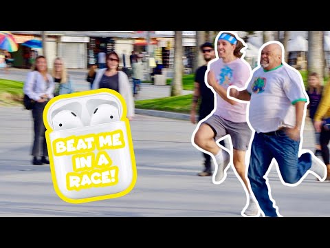 Beat Me In A Race, You Win AirPods vs Venice Beach Strangers!