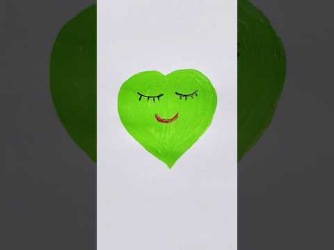 Heart 💚 Acrylic painting for kids #heart #drawing #pipafuntv #shortvideo #trending #painting