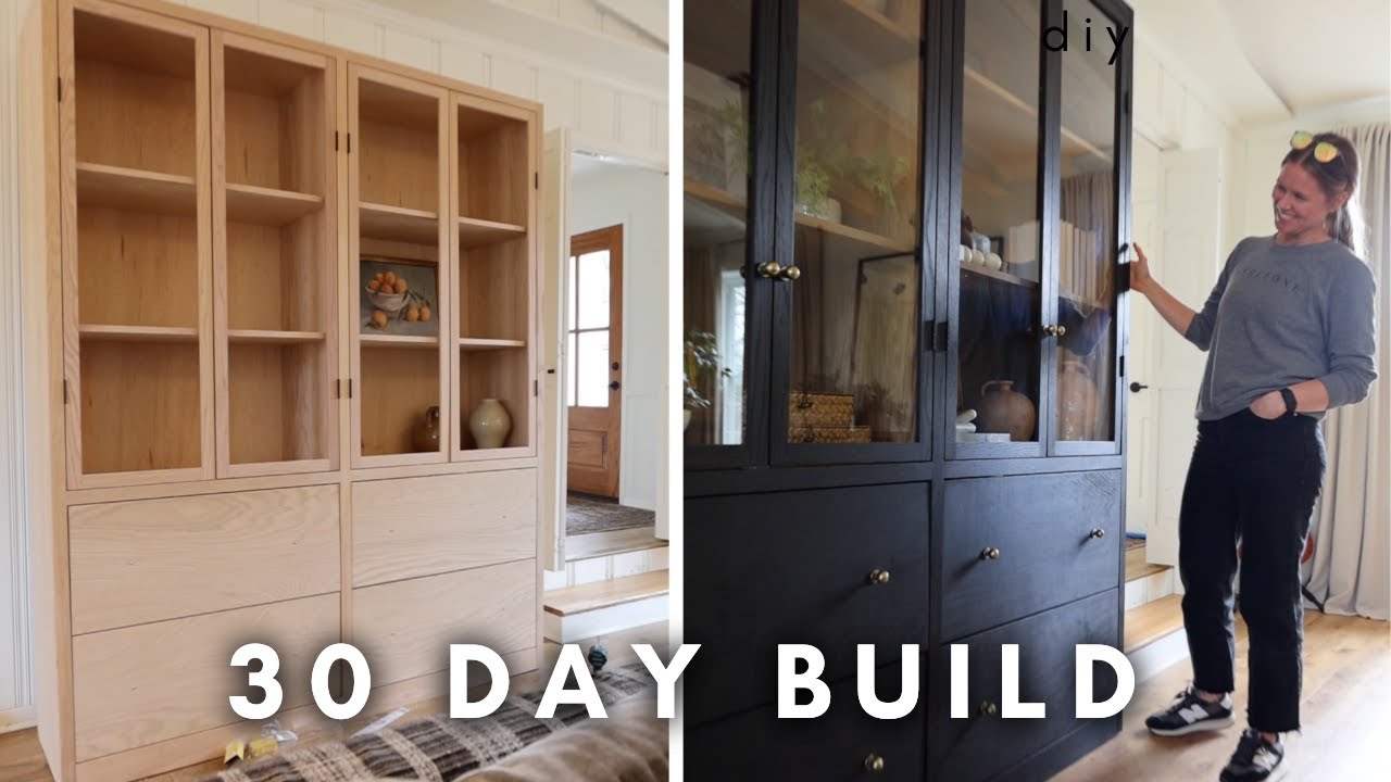 30 Days To Build A Timeless Family Heirloom [START TO FINISH DIY GLASS FRONT CABINET BUILD]