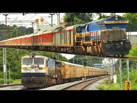 ELECTROMOTIVE DIESELS CROSS, BARMER YESVANTPUR & KARNATAKA SAMPARK KRANTI, Almost a Perfect Crossing