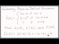 Evaluating Piecewise Defined Functions