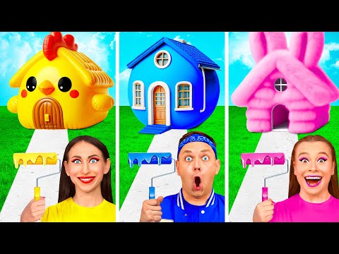 One Colored House Challenge | Crazy Challenge by BaRaDa