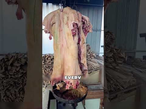 Two 220-pound pigs 400-year technique🐷📜 #pork #nationalbaconday #foodshorts