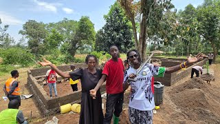 MASSIVE STEP DAY 3 BUILDING BUNGALOW - Brian and GrandMa SMILES  ( Kenya Africa ) !!!