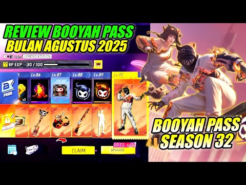 GILA!! ITEM SKIN BARU DI BOOYAH PASS SEASON 32 | BOOYAH PASS BULAN AGUSTUS 2025 - Free fire