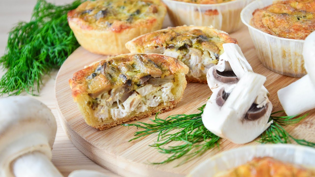 Пирог с курицей и грибами КИШ Quiche with chicken and mushrooms