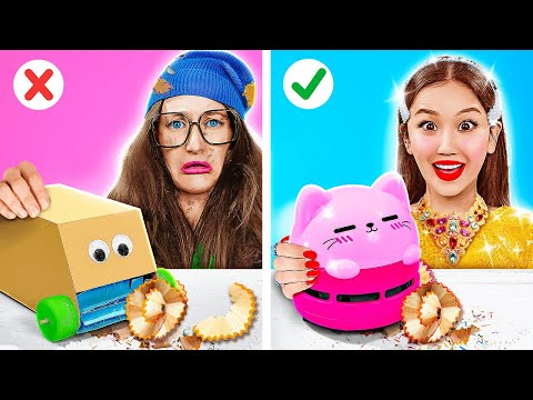 Garotas Ricas VS Broke - Gadgets incríveis vs Hacks! por 123 GO!