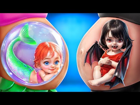 عروسة البحر الحامل مقابل مصاصة الدماء الحامل! مواقف مضحكة وحيل حياتية!