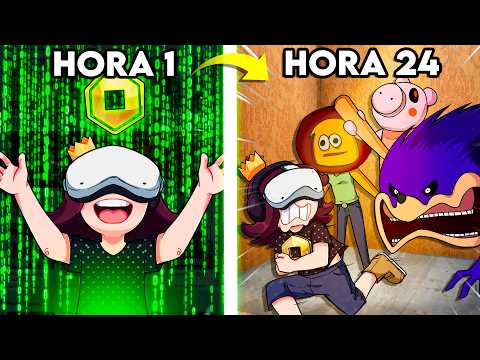 ¡ATRAPADO EN ROBLOX 24 HORAS EN REALIDAD VIRTUAL!😱​😨​