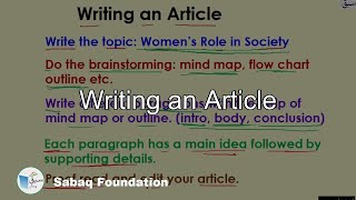 Writing an Article