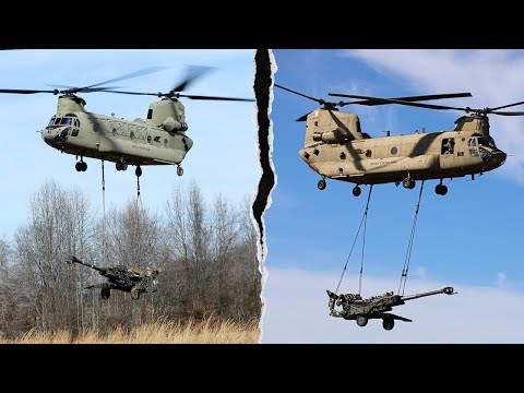 CH-47 Chinooks Carry the M777 Howitzers