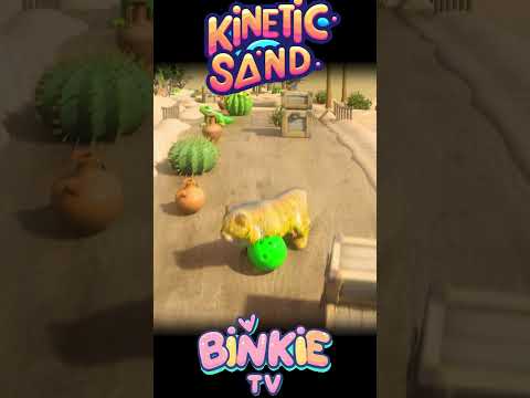 🦁🎳 Learn Animal Names with Kinetic Sand and Bowling Ball on a Bumpy Space Road Binkie TV