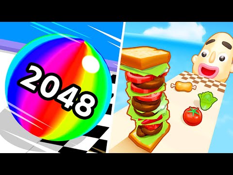 Ball Run 2048 | Sandwich Runner - All Level Gameplay Android,iOS - MEGA NEW APK UPDATE