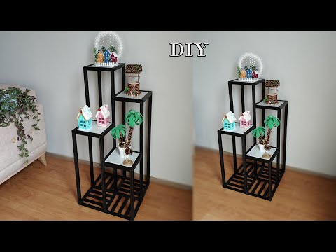 4-Tier Corner Shelf Made from Waste Paper: Eco-Friendly Design