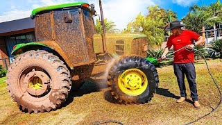 LAVANDO MEU TRATOR JOHN DEERE PELA PRIMEIRA VEZ