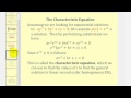 Characteristic Equations in Differential Equations