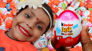 NEW! 200 Colored Glitter Kinder Surprise Eggs Toys Opening A Lot Of Kinder Joy Chocolste ASMR#177