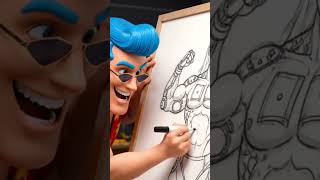 Franky dibujando a Robin