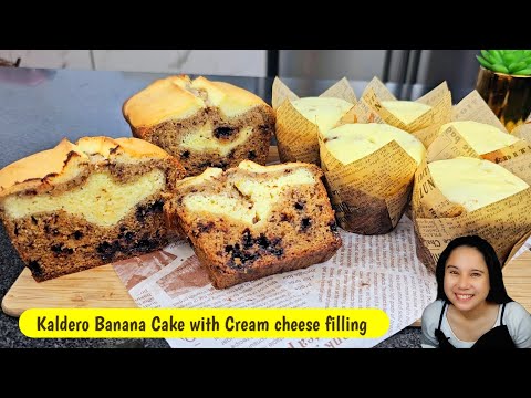 KALDERO Banana Cake with Cream Cheese filling! Walang Oven Cake recipe