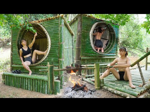 120 - Day Journey Of Building BamBoo House, Survival, Cooking Alone Girl in the Jungle