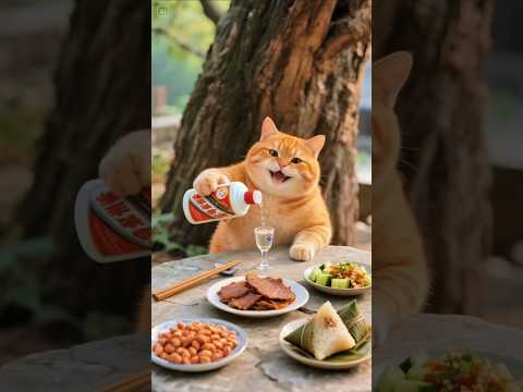 Enjoying a small drink after a long working day #catstory #aicat #cuteanimal