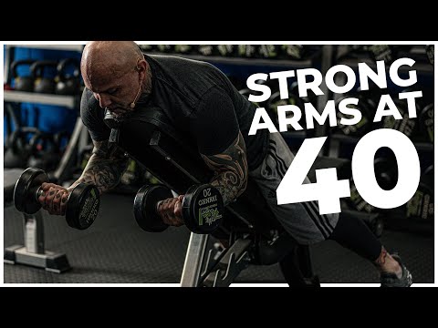 MEN OVER 40 WORKOUT - Spider Curls and Skull Crushers Super Set 3 with Chris & Ace