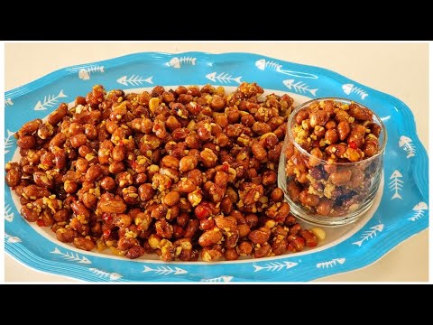 ถั่วลิสงคั่วกระเทียมพริก  🌶️ แซ่บ  อร่อยจัดจ้าน