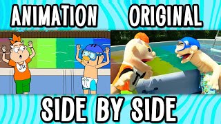 SML Movie: Jeffy's Prime Pool! Original Vs Animated Movie | Side By Side