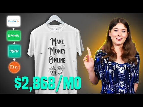 Simple "text T-Shirt" Make $2,868 per Month, (step-By-Step) Full Print On-Demand Tutorial