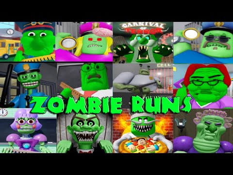 Zombie Speed Runs in Barry, Terry, Great School, Skateboard #roblox Scary Obby