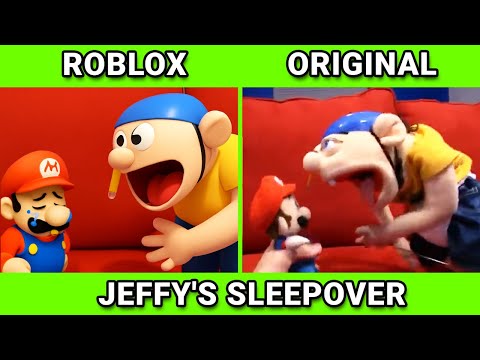 SML Movie vs SML ROBLOX:  Jeffy's Sleepover ! Side by Side