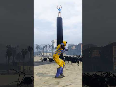 Captain America Saved His Girlfriend From Giant Spiders And Wolverine Part 14 #shorts #ytshorts #gta