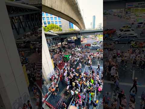 Songkran festival :  Thailand water festival : Silom street : Silom bangkok thailand