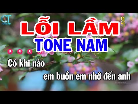 Karaoke Lỗi Lầm Tone Nam ( Am ) Nhạc Sống Mới || Karaoke Tuấn Kiệt