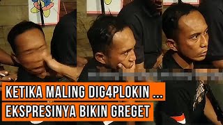 KEBIASAAN MALING LUH !! tampang kisut maling digerudug warga