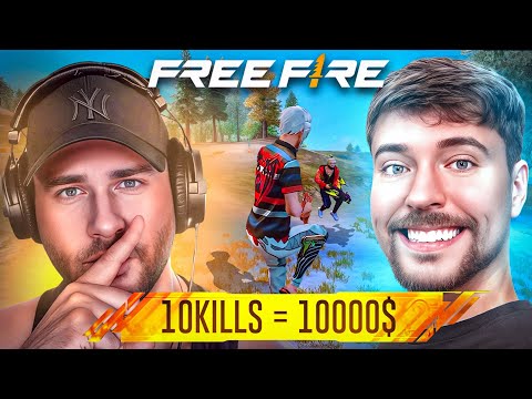 Mr BEAST CHALLENGE FREEFIRE 10 KILLS = 10000$ llتحداني مستر بيست في لعبة فريفاير