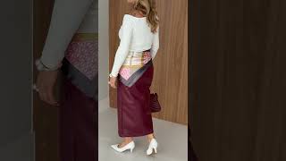 Vídeo adicional 6 do item Saia Estela Midi - Marsala - Sustentabilidade e Elegância em Cada Detalhe