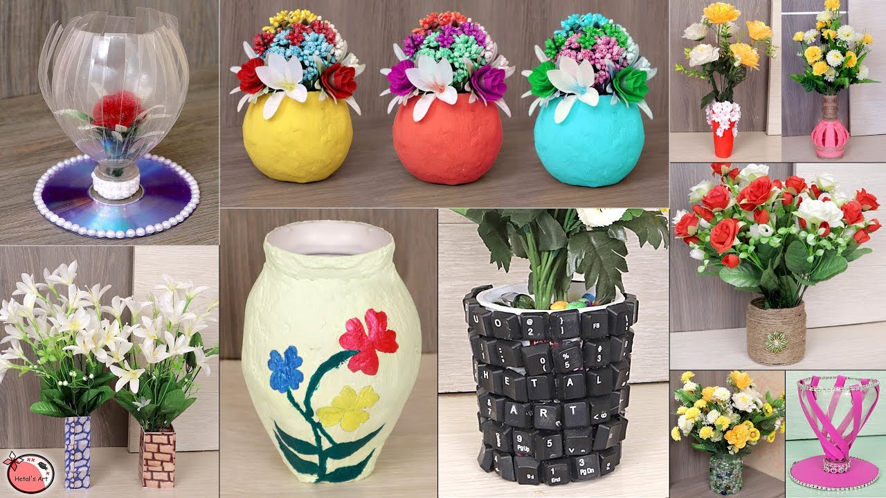 10 Best Out Of Waste Materials Craft Idea DIY Pots!