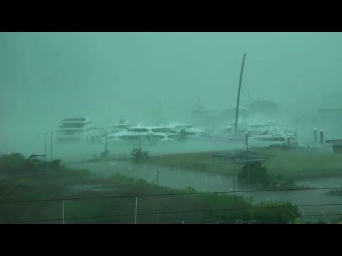 Hurricane at Night⚡Real Sounds of Heavy Rain, Thunder & Windstorm Helps You to Sleep in 5 Minutes⚡