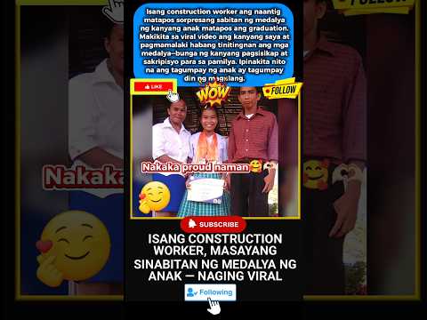 CONSTRUCTION WORKER, NAPAIYAK SA MEDALYA NG ANAK🫶🏻 #showbiz #showbiznews #philippinepolitics