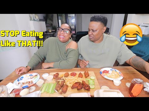 EATING EVERYTHING BACKWARDS to see how she reacts. Fried Chicken Mukbang Prank.