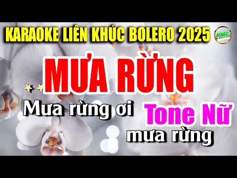 Karaoke Liên Khúc Trữ Tình Tone Nữ Dễ Hát | NHẠC XƯA BOLERO TOÀN BÀI HAY – MƯA RỪNG