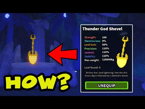 HOW TO GET GOD OF THUNDER SHOVEL in Roblox DIG IT