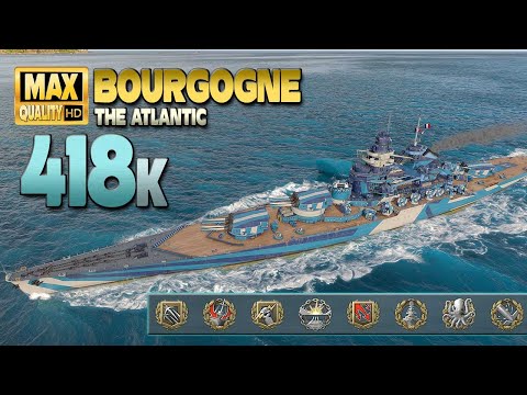 Battleship Bourgogne with a great  400k damage performance   World of Warships