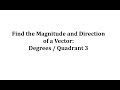 Vector Direction and Magnitude Concepts