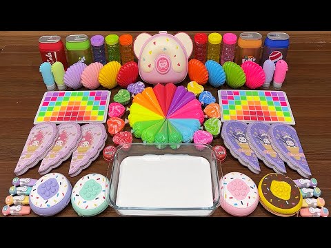 COLORFUL PIPING BAGS I Mixing random into Glossy Slime I  Satisfying YEN Slime Video #679