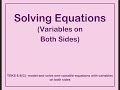 Solving Equations with Variables on Both Sides