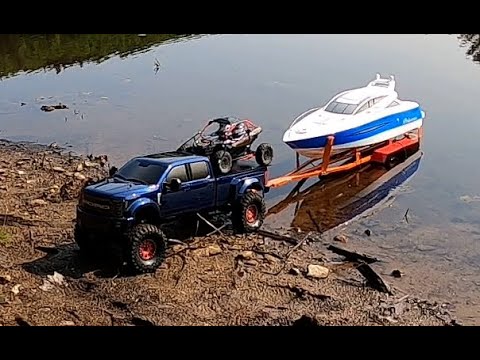 Rc BOAT LAUNCH , PRINCESS YACHT,4x4 cen racing ford f450 adventure.