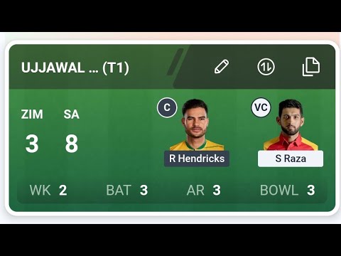 ZIM Vs SA Dream11 Prediction | ZIM Vs SA Dream11 Team | ZIM Vs SA Dream11 Prediction Today Match